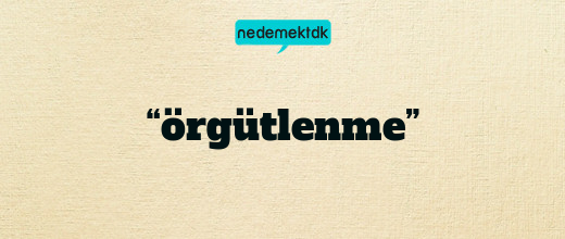 “örgütlenme”
