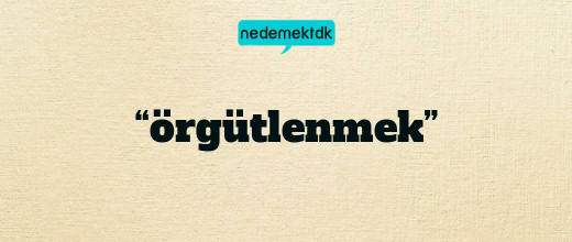 “örgütlenmek”