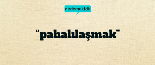 “pahalılaşmak”