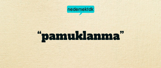 “pamuklanma”