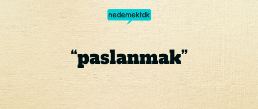 “paslanmak”