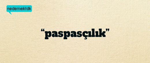 “paspasçılık”