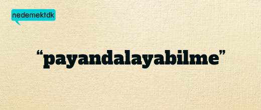 “payandalayabilme”