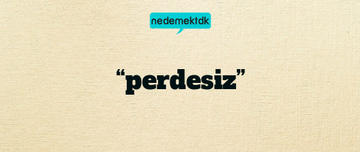 “perdesiz”