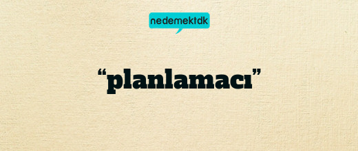 “planlamacı”