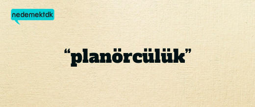 “planörcülük”
