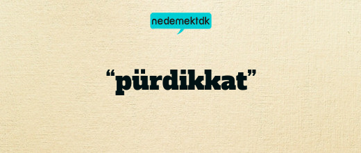 “pürdikkat”