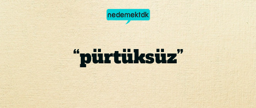 “pürtüksüz”